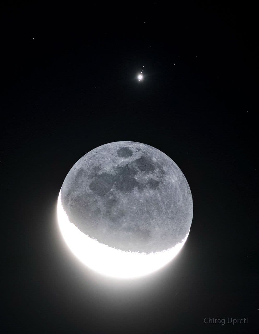 🔭 Cinco lunas en una sola foto: la imagen del día de la NASA