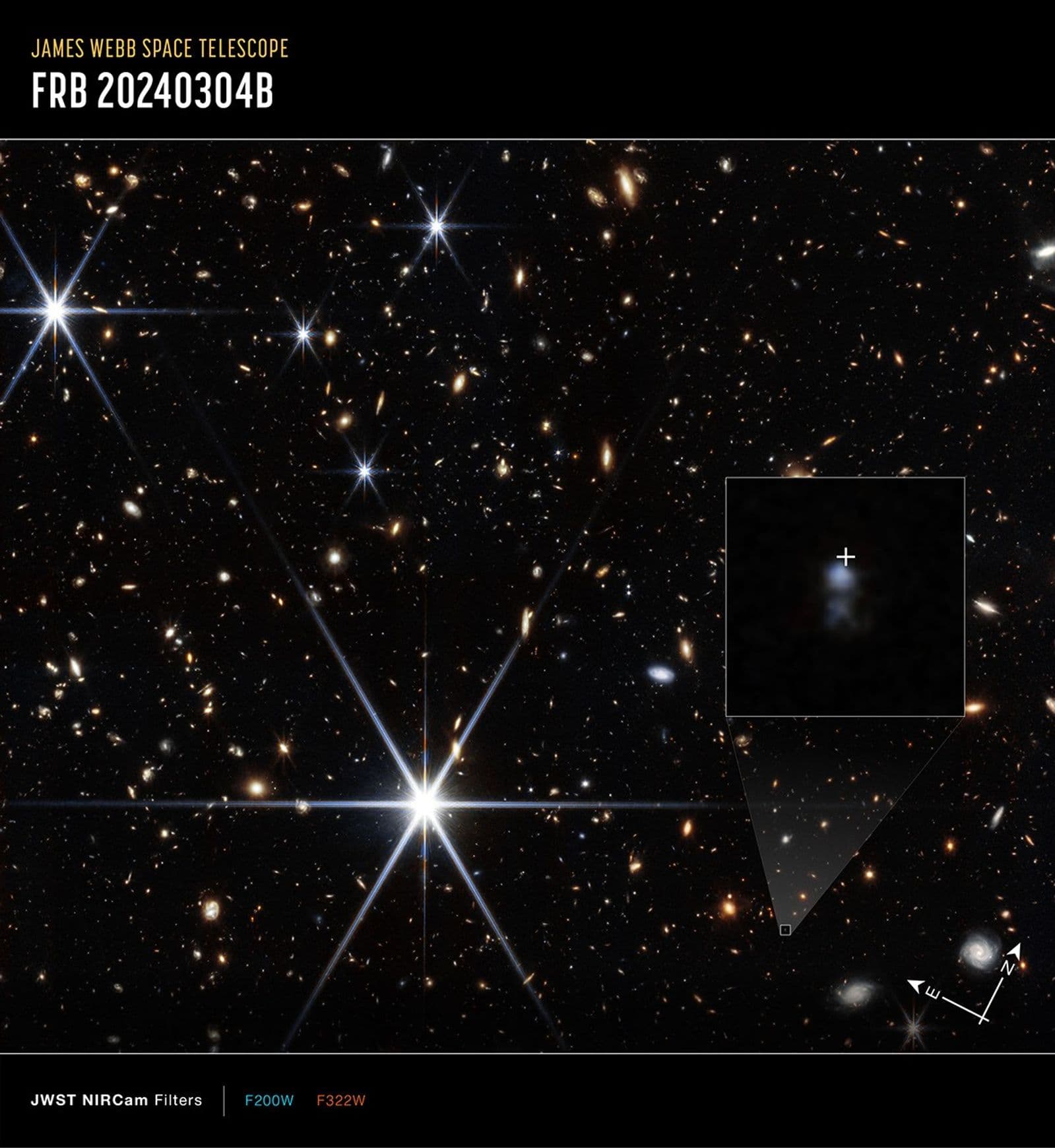 🔭 El telescopio Webb localiza la ráfaga rápida de radio más lejana jamás vista