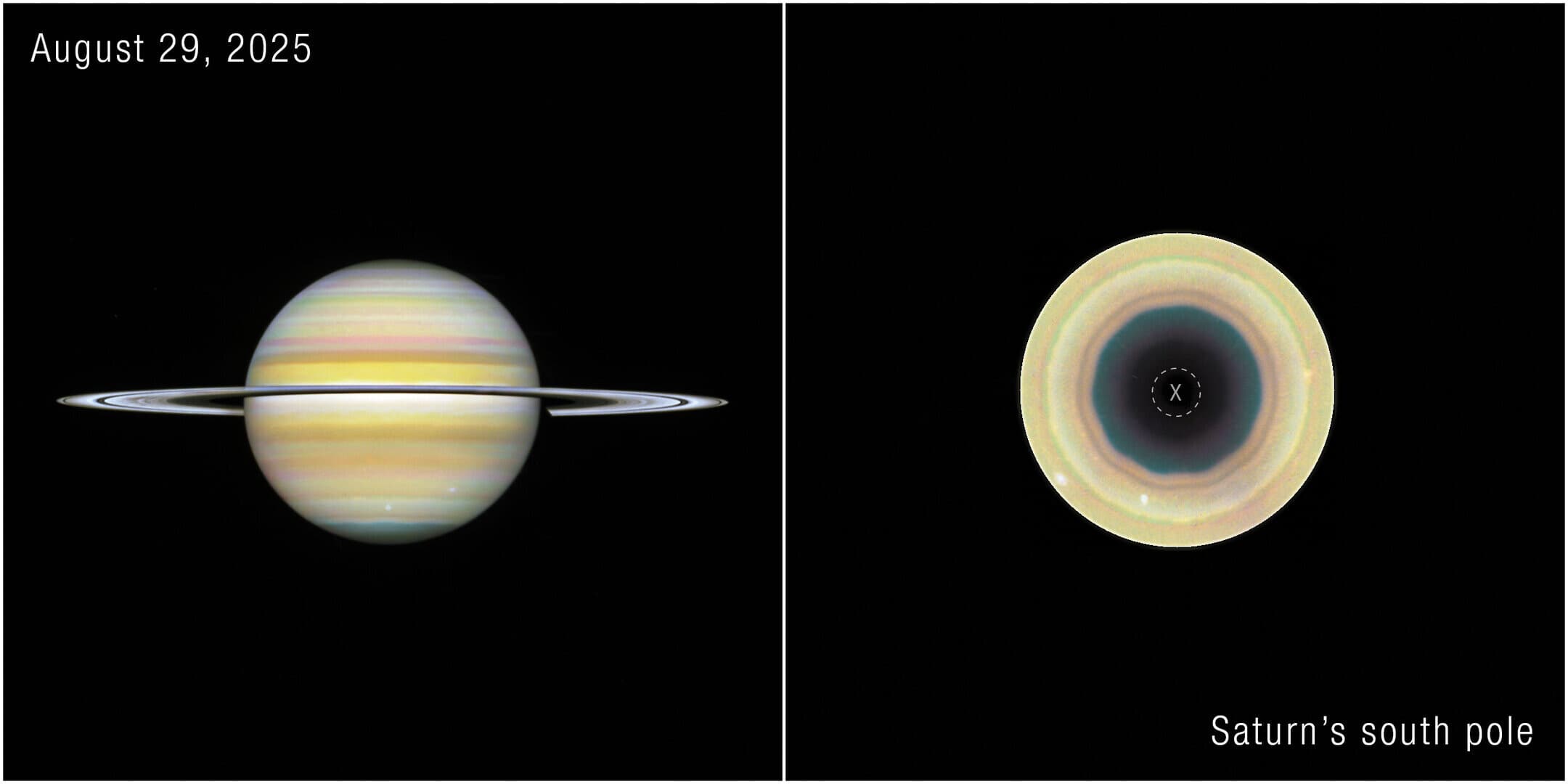 Hubble descubre un decágono gigante en el polo sur de Saturno