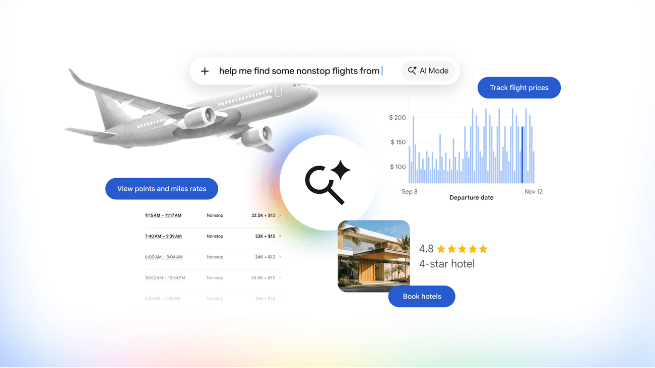 El Buscador de Google suma tres formas nuevas de planear y reservar tus viajes